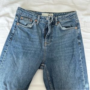 Topshop cropped straight blue jeans petite 28